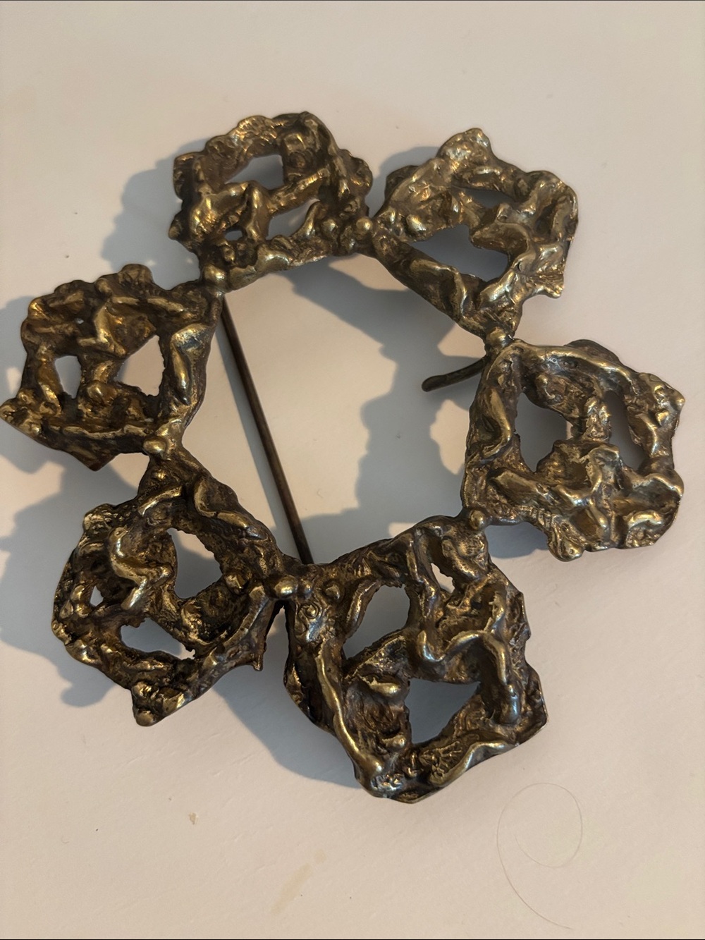 Vintage Brutalist Metal Belt Buckle